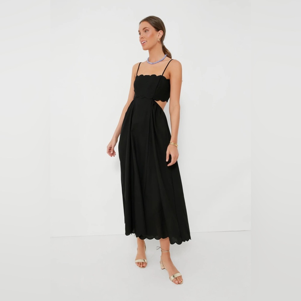 Tuckernuck Moon River Black Scallop Hem Dress (S)